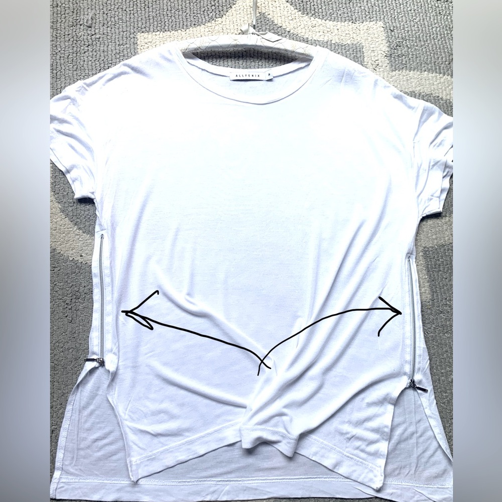 Allfenix Light-Weight White Capped Sleeve Top - Sz M - Picture 3 of 5